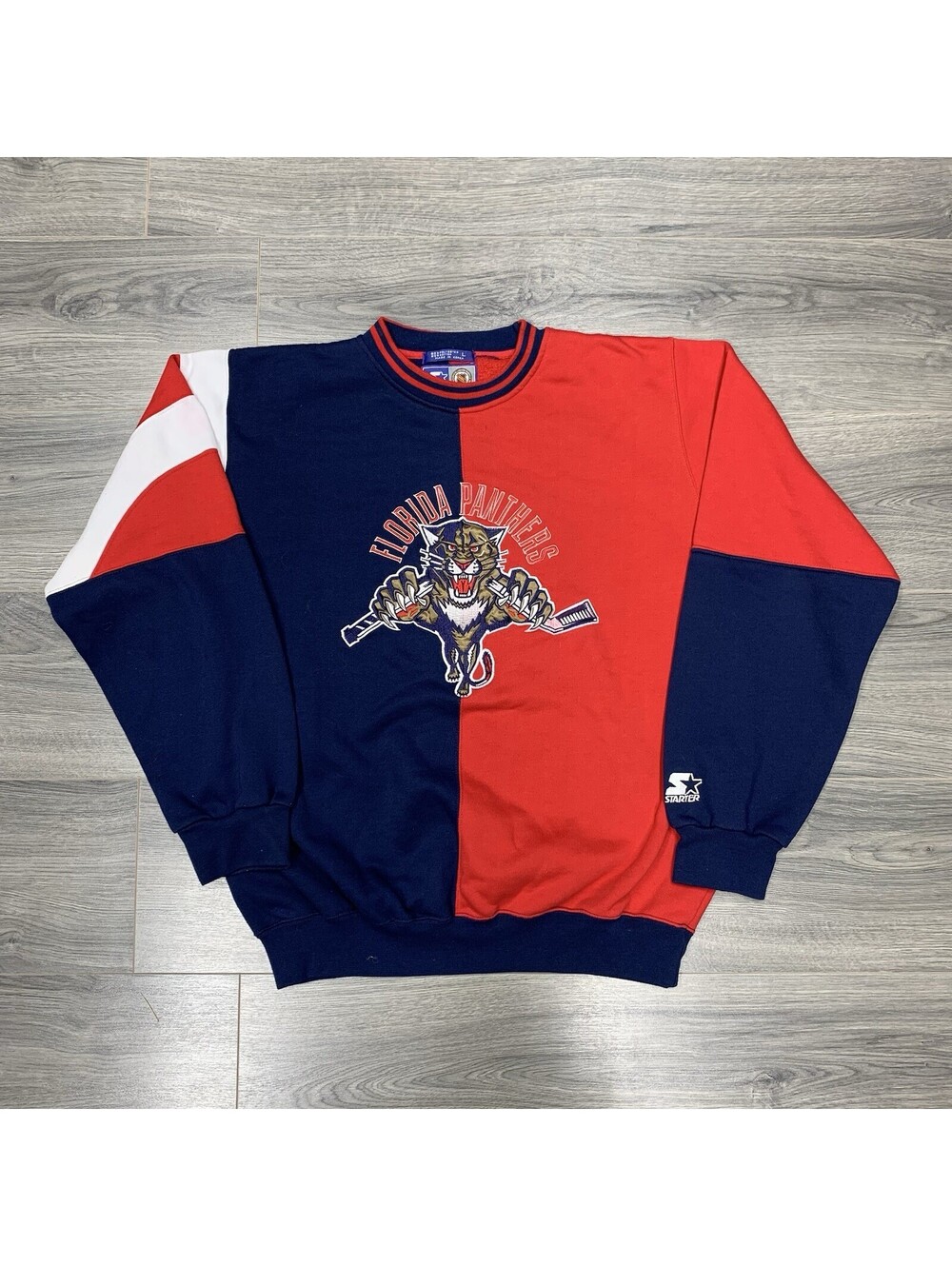 Vintage 1990S Starter Florida Panthers Sweatshirt Large Rare Men’s Red Crewneck